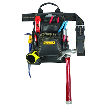Clc Work Gear DeWalt 10 pocket Leather Tool and Nail Bag 12.75 in. L X 16 in. H Black 29 in. 46 in. DG5433